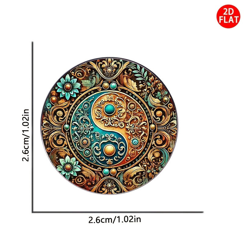 Yin Yang Mandala Pattern Stainless Steel Brooch